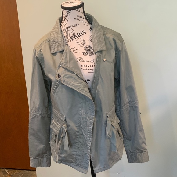 LOFT Lightweight Light Army Green Cotton Utility Jacket Women’s XS Extra Small - Picture 2 of 9